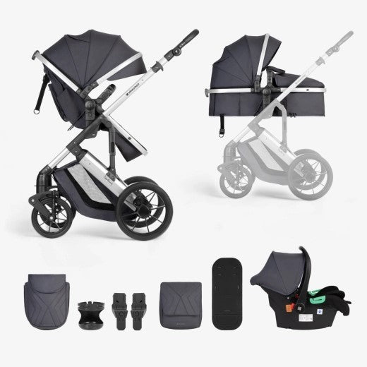 Kikkaboo Darling Dark Grey Stroller 3in1 with transf. seat