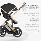 Kikkaboo Stroller 3in1 transf. seat Darling Black 2024