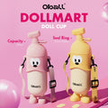 Oball Pop Stainless Steel Vacuum Tumbler Botol Minum Anak-anak Dewasa Boneka Lucu dengan Sedotan Gelas Tali Banana Tahan Korosi Asam dan Basa Tanpa Bau Aneh