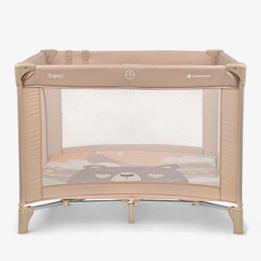 Kikkaboo Baby cot Playpen/ Babycots Kikkaboo -Enjoy Beige Bear/Enjoy Grey Cat/Enjoy Mint Dino