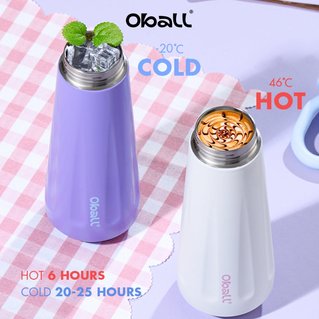 Oball Dopamine Plus 450ml Stainless Steel & Silikon Anti Tumpah Vacuum Tumblr Botol Minum Tahan Lama dan Aman dengan Isolasi 6 Jam dan Koleding 20-24 Jam