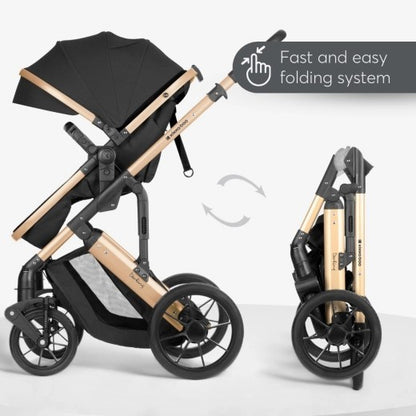 Kikkaboo Darling Black Stroller 3in1 with transf. seat