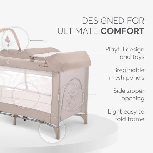 Kikkaboo Baby cot So Gifted PLUS 2 levels / Babycots Kikkaboo - BEIGE/BLUE/NAVY