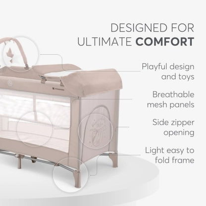 Kikkaboo Baby cot So Gifted PLUS 2 levels / Babycots Kikkaboo - BEIGE/BLUE/NAVY