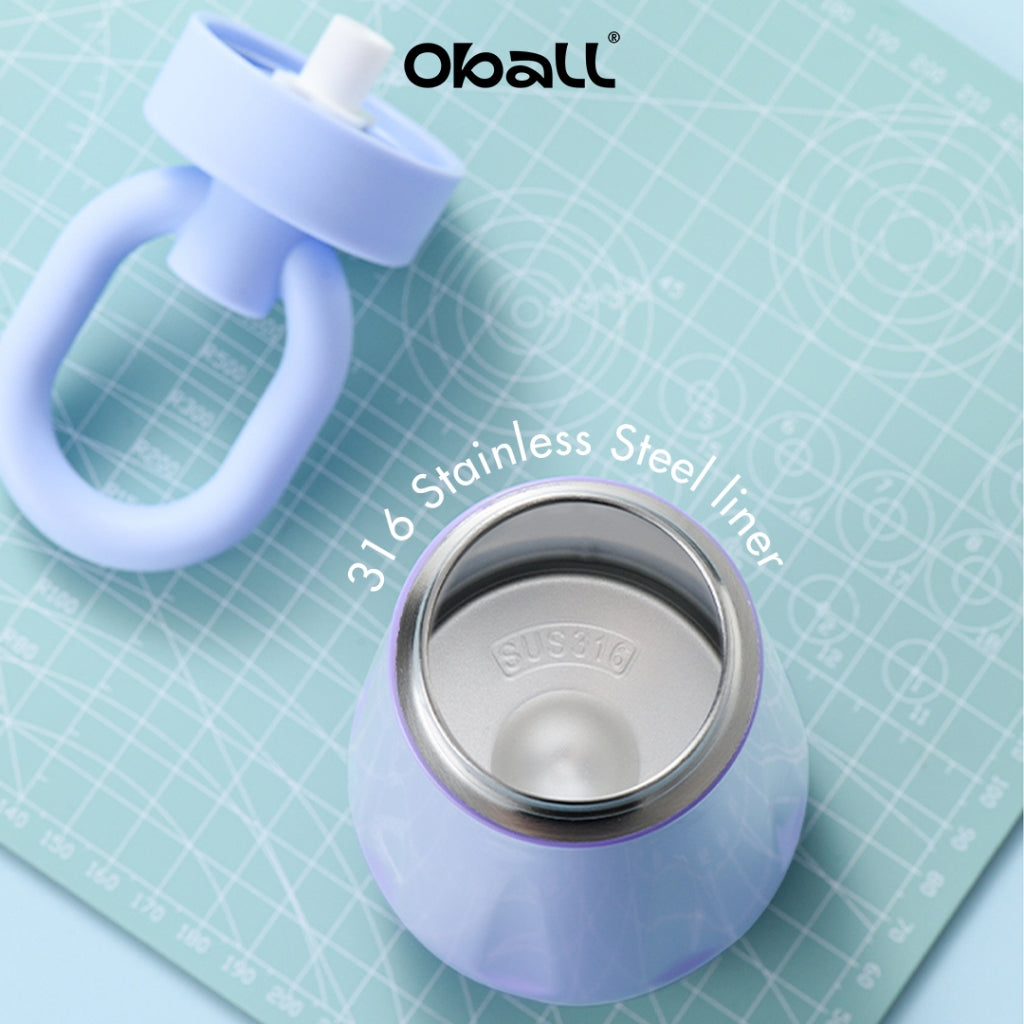 Oball Dopamine Plus 450ml Stainless Steel & Silikon Anti Tumpah Vacuum Tumblr Botol Minum Tahan Lama dan Aman dengan Isolasi 6 Jam dan Koleding 20-24 Jam