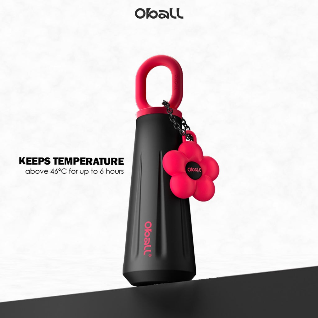 Oball Dopamine Goddess Cup Stainless Steel Vacuum Tumbler Botol Minum Perempuan dengan Keychain Bunga Lucu