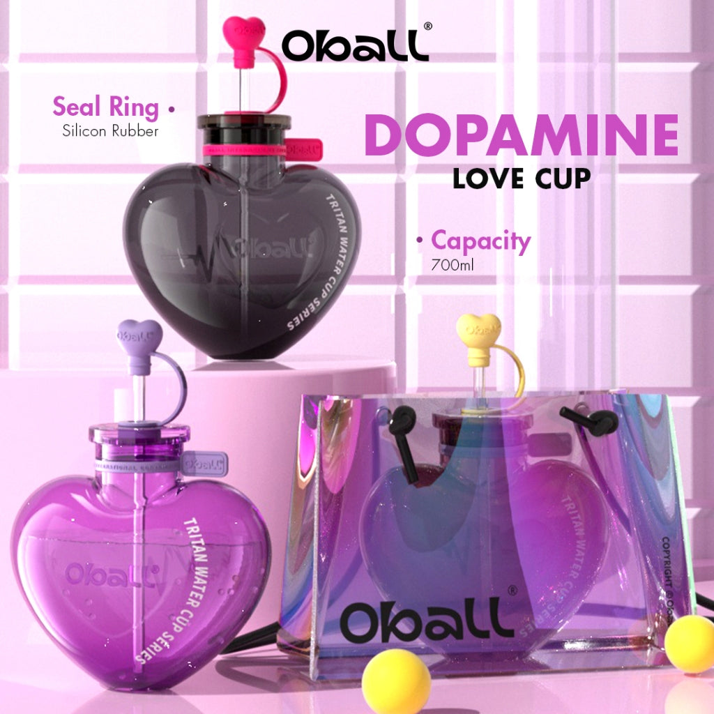 Oball Love Straw Cup 700ml Tritan Silikon Food Grade