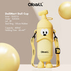 Oball Pop Stainless Steel Vacuum Tumbler Botol Minum Anak-anak Dewasa Boneka Lucu dengan Sedotan Gelas Tali Banana Tahan Korosi Asam dan Basa Tanpa Bau Aneh