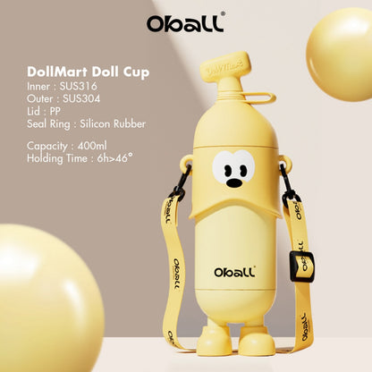Oball Doll Cup / Tumbler Botol Minum Anak-anak / Dewasa Boneka Lucu dengan Sedotan