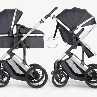 Kikkaboo Darling Dark Grey Stroller 3in1 with transf. seat