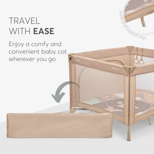 Kikkaboo Baby cot Playpen/ Babycots Kikkaboo -Enjoy Beige Bear/Enjoy Grey Cat/Enjoy Mint Dino