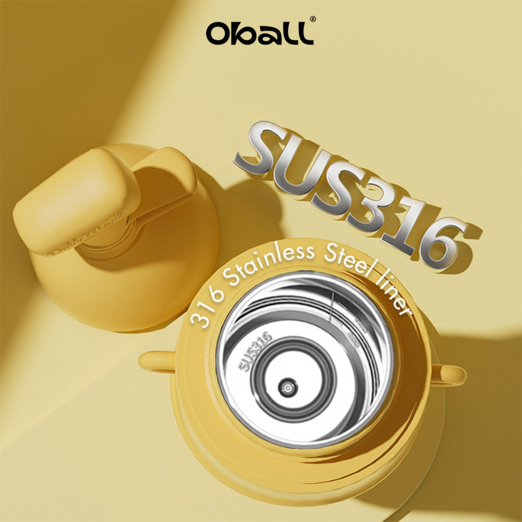 Oball Pop Stainless Steel Vacuum Tumbler Botol Minum Anak-anak Dewasa Boneka Lucu dengan Sedotan Gelas Tali Banana Tahan Korosi Asam dan Basa Tanpa Bau Aneh