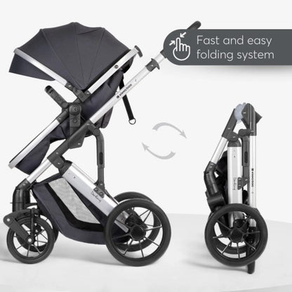 Kikkaboo Darling Dark Grey Stroller 3in1 with transf. seat