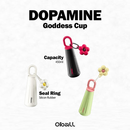 Oball The Dopamine Goddess Cup / Tumbler Botol Minum Perempuan dengan Keychain Bunga Lucu