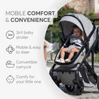 Kikkaboo Stroller 3in1 transf. seat Darling Black 2024