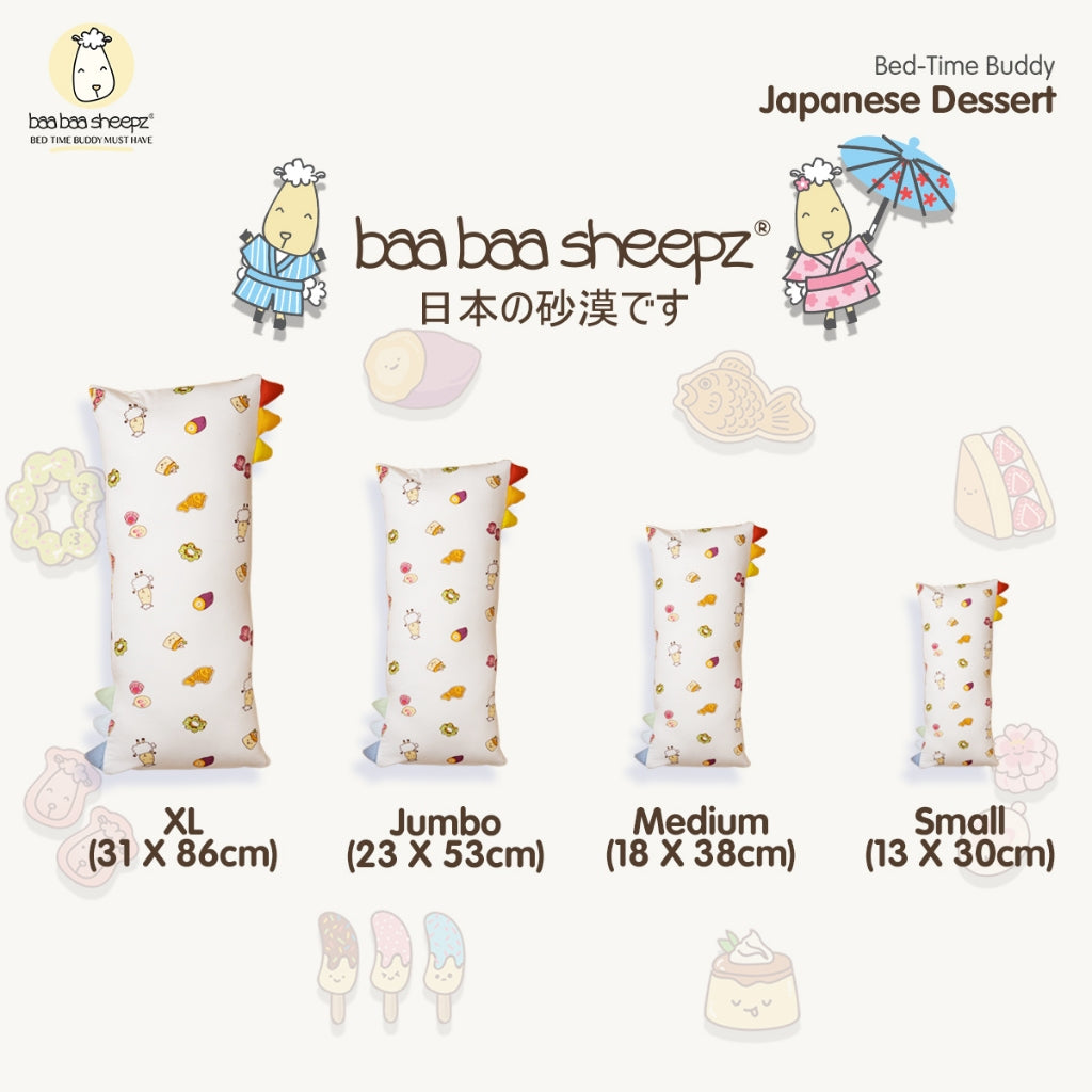 Baabaasheepz Bedtime Buddy Baa Baa Japanese Dessert White With Color Tag S/M/L/XL / Bantal Anak