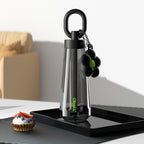 Oball Dopamine Tritan Botol Minum Perempuan dengan Keychain Bunga Lucu Gelas Bottles Kitchenware Minuman Silikon Water