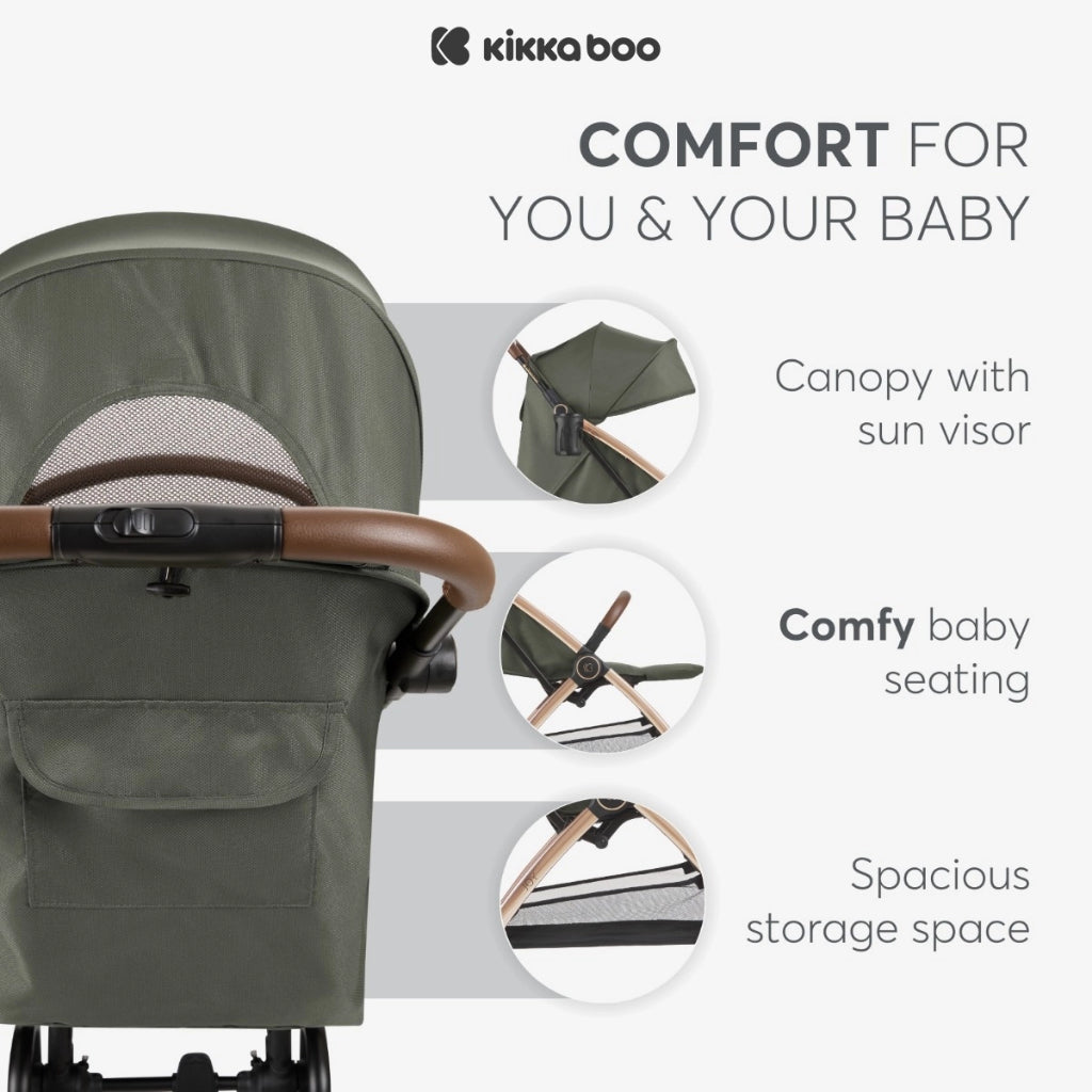 Kikkaboo Pushchair Autofolding Joy Army Green