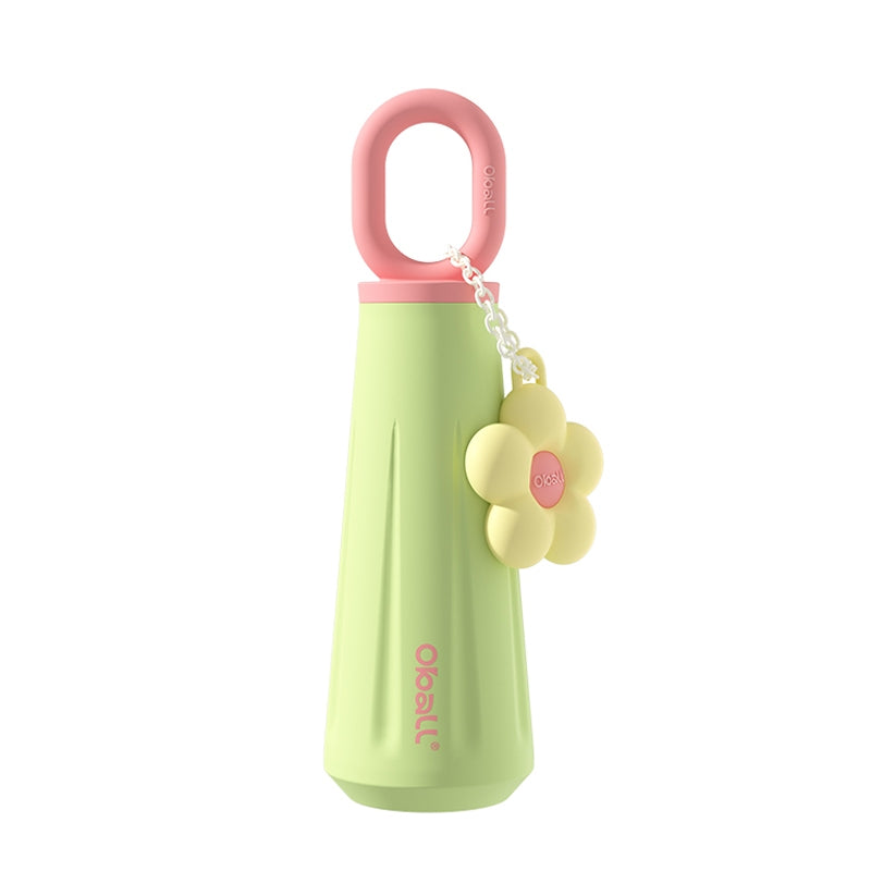 Oball Dopamine Goddess Cup Stainless Steel Vacuum Tumbler Botol Minum Perempuan dengan Keychain Bunga Lucu