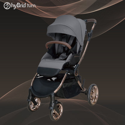Hybrid Stroller Turn Slate Grey Black Bronze Brown Anodized Chassis (Include Raincover + Cup Holder + Front Armrest)