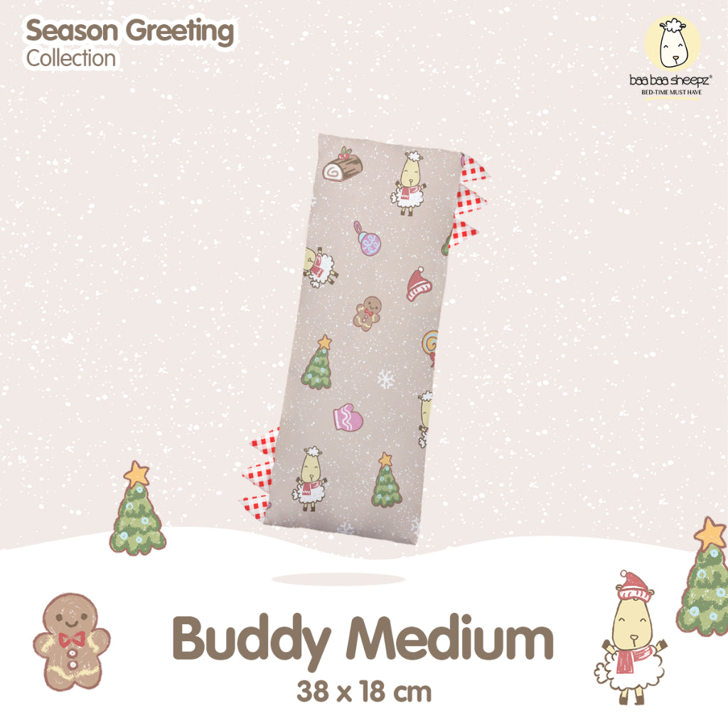 Baabaasheepz Bedtime Buddy Christmas 2 Beige with Checkers tag Red (S/M/L/XL)