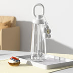 Oball Dopamine Tritan Botol Minum Perempuan dengan Keychain Bunga Lucu Gelas Bottles Kitchenware Minuman Silikon Water