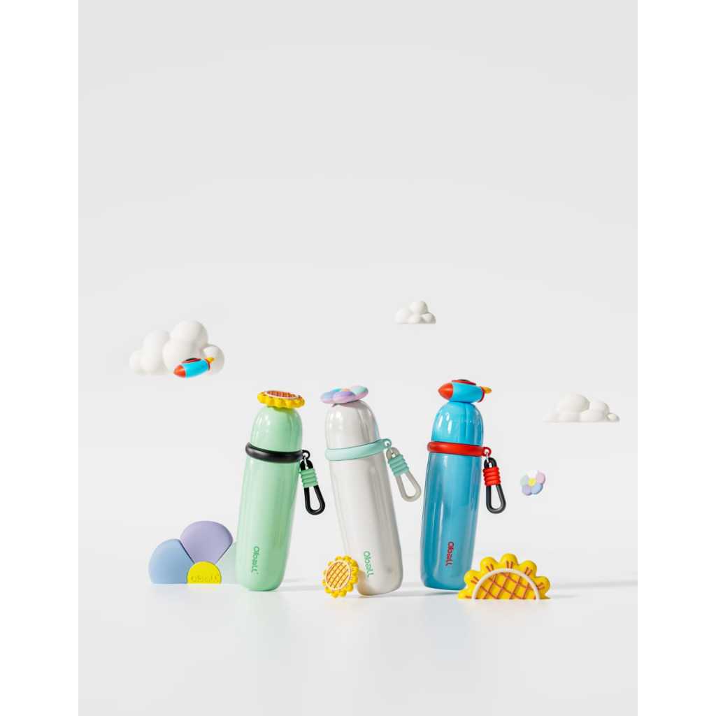 Oball Duo Duo Fun Cup Water Bottle Stainless Steel Silikon Kitchenware