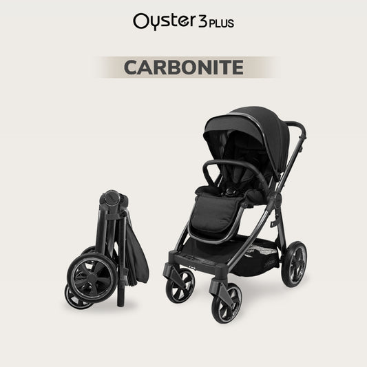 Oyster 3 Stroller Plus Carbonite Gunmetal Chassic (Include Bottle Holder) / Stroller Anak