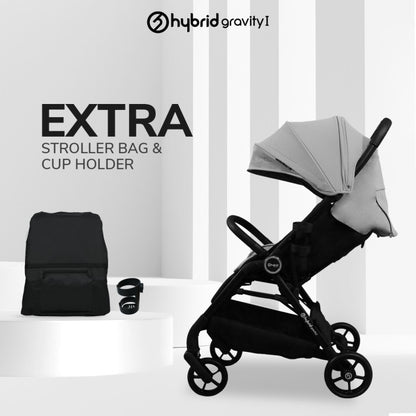 Hybrid Premium Gravity I City Grey Black Chassic (Free Bag Stroller + Cup Holder + ) / Stroller Anak