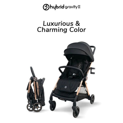 Hybrid Premium Gravity II Rose Gold Chassic (Free Bag Stroller + Cup Holder) / Stroller Anak