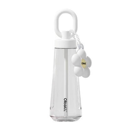 Oball Goddess Summer Straw Cup / Botol Minum Perempuan dengan Keychain Bunga Lucu