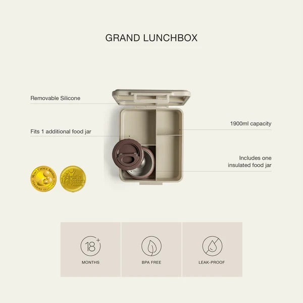 Citron Grand Lunch Box - 4 Compartments + Food Jar
