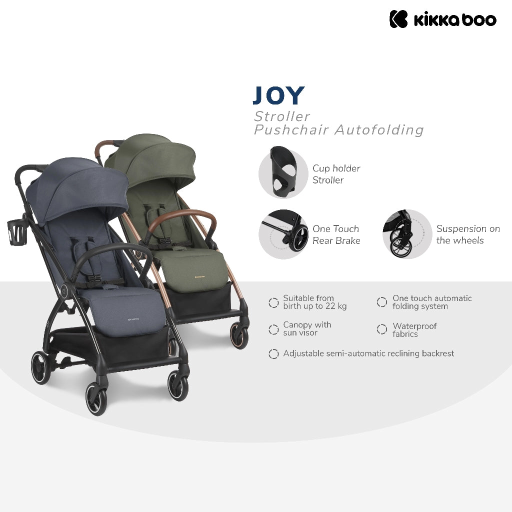 Kikkaboo Pushchair Autofolding Joy Army Green