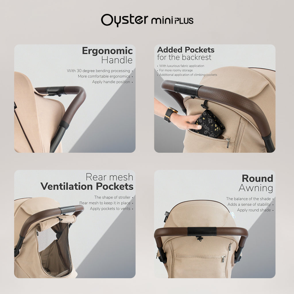 Oyster Stroller Mini Plus Butter Beige Champagne Chassis
