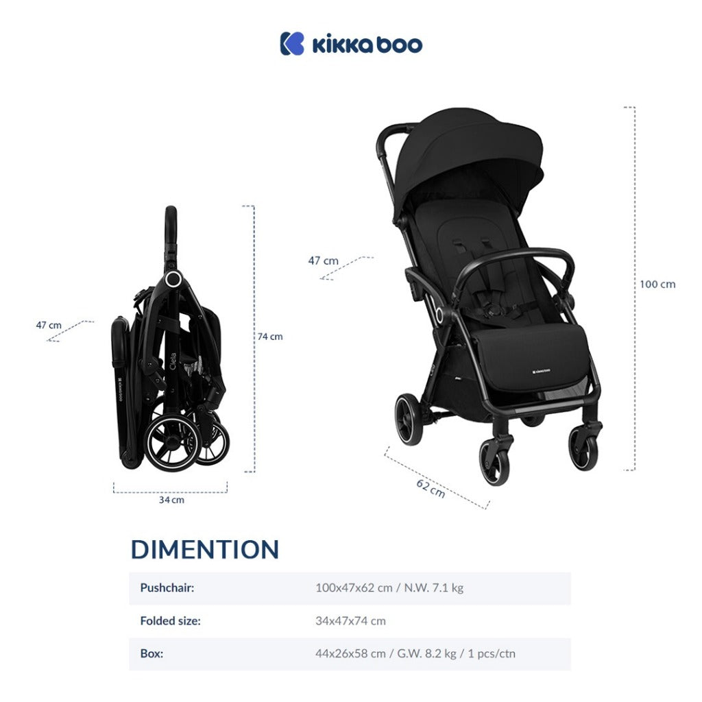Kikkaboo Pushchair Autofolding Ciela Black