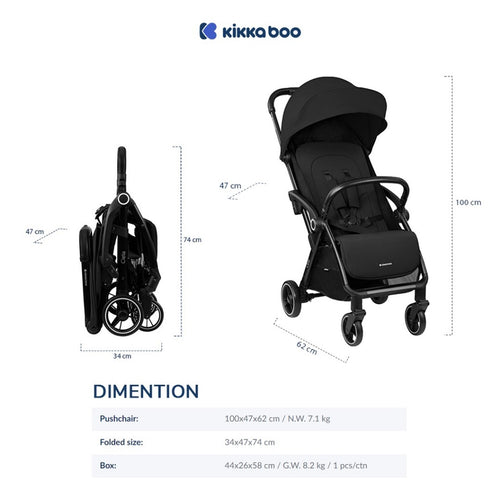 Kikkaboo Pushchair Autofolding Ciela Black