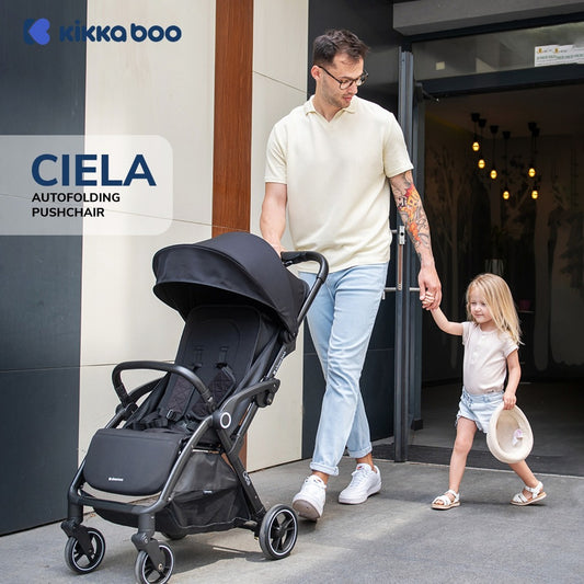 Kikkaboo Auto Folding Pushchair Ciela Black / Stroller Anak