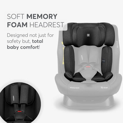 Kikkaboo Car seat 40-150 cm i-Explore  i-SIZE Black, Grey, Army green