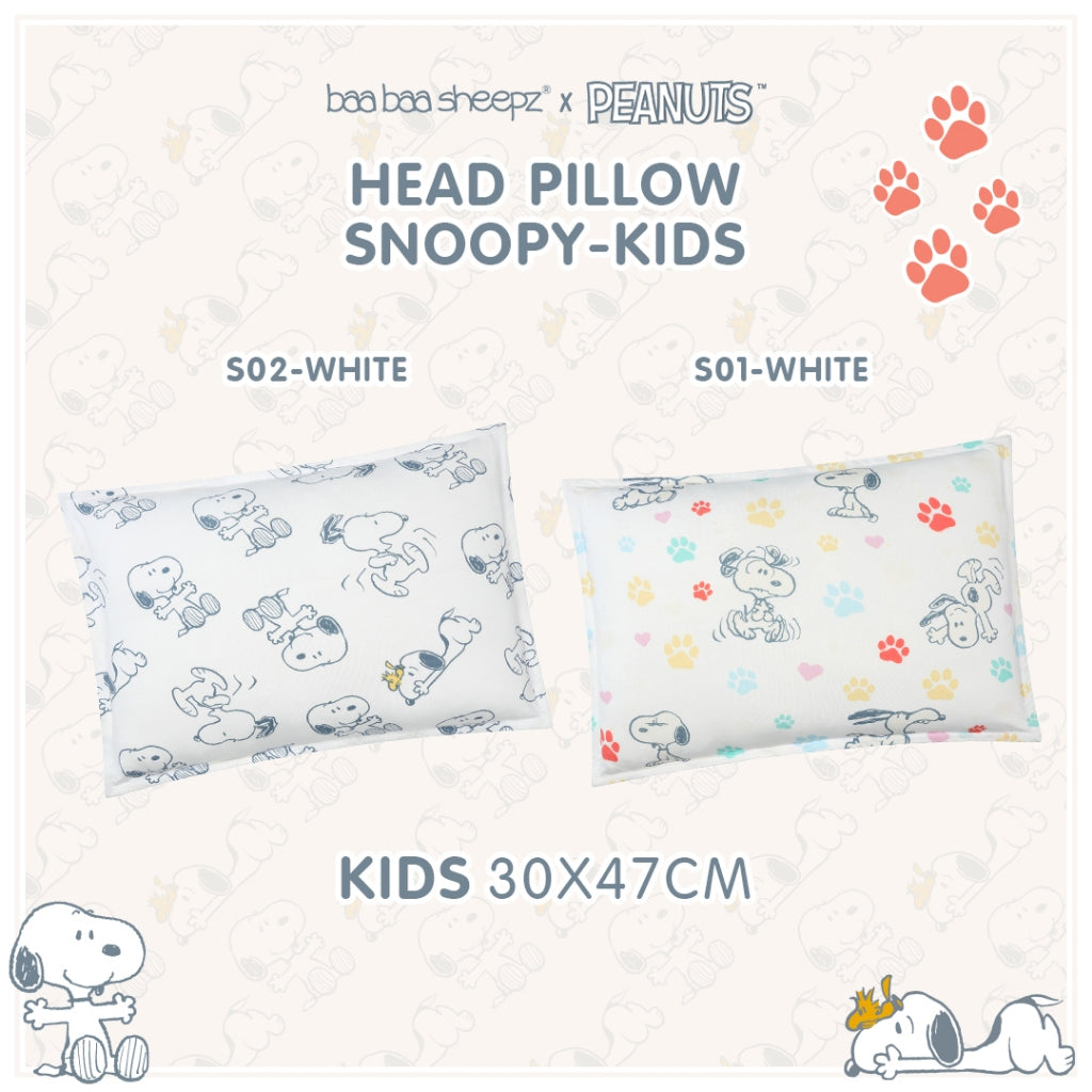 Baabaasheepz X Snoopy Head Pillow Kids 30X47cm / Bantal Kepala Anak