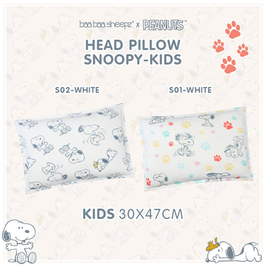 Baabaasheepz X Snoopy Head Pillow Kids 30X47cm / Bantal Kepala Anak