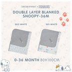 Baabaasheepz X Snoopy Double Layer Blanket Baby 36M 80cm x 100cm