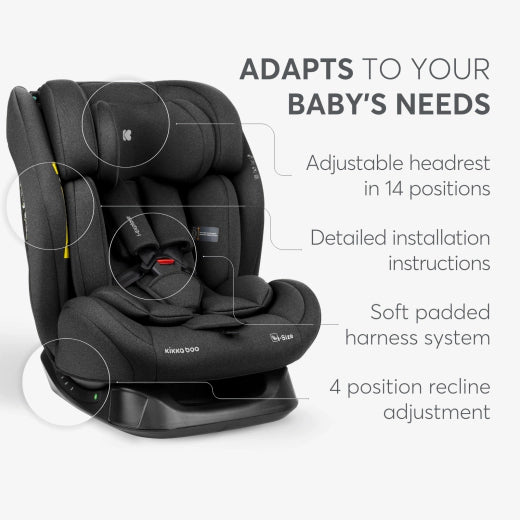 Kikkaboo Car seat 40-150 cm i-Explore  i-SIZE Black, Grey, Army green