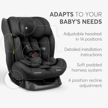 Kikkaboo Car seat 40-150 cm i-Explore  i-SIZE Black, Grey, Army green