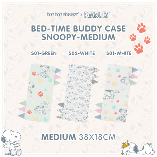 Baabaasheepz X Snoopy Buddy Case Medium 18X38cm / Sarung Bantal Anak