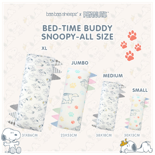 Baabaasheepz X Snoopy Bed-Time Buddy White S/M/L/XL / Bantal Anak