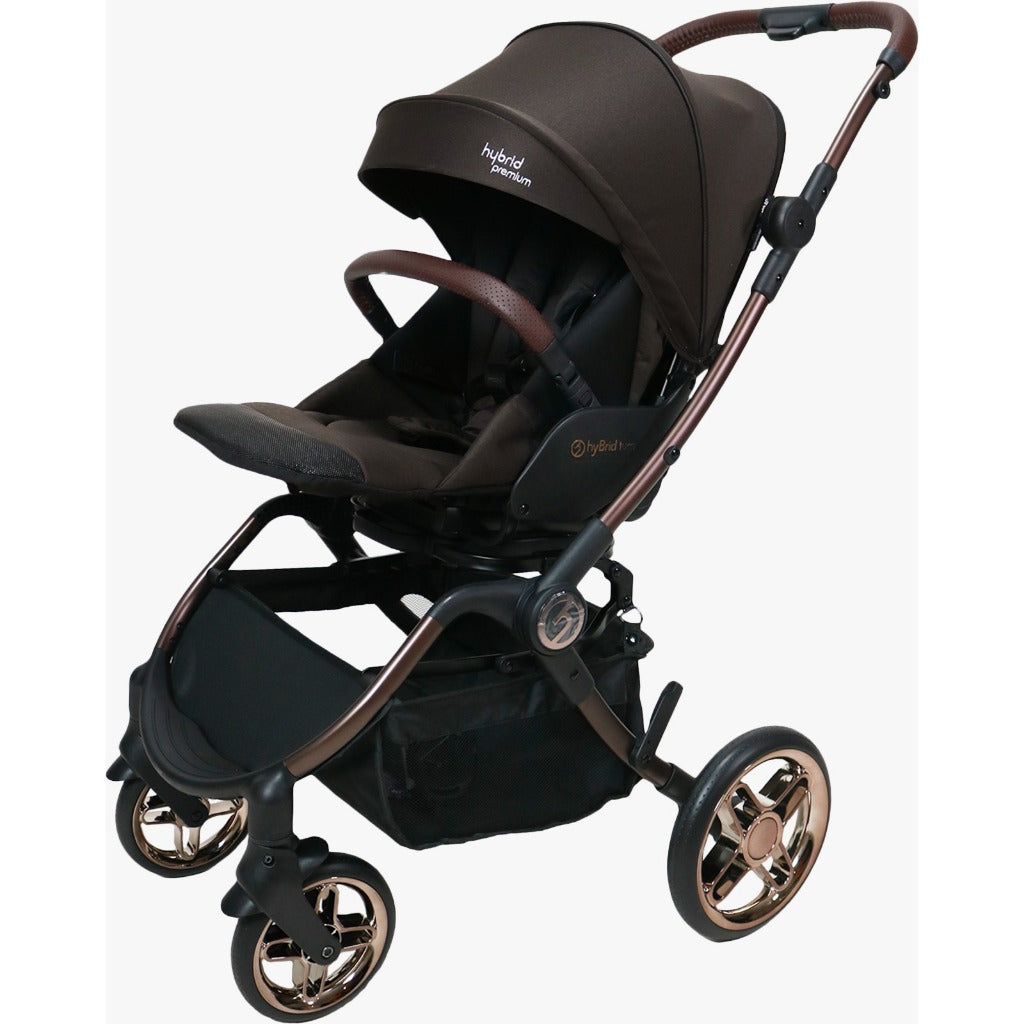 Hybrid Stroller Turn Matt Brown Solemnity (Include Raincover + Cup Holder + Front Armrest)