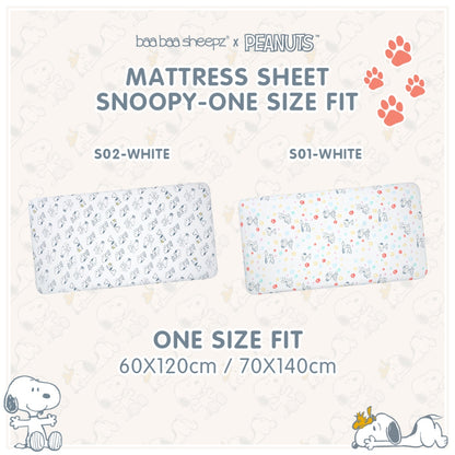 Baabaasheepz X Snoopy Mattress Sheet One Size (60x120cm/70x140cm)