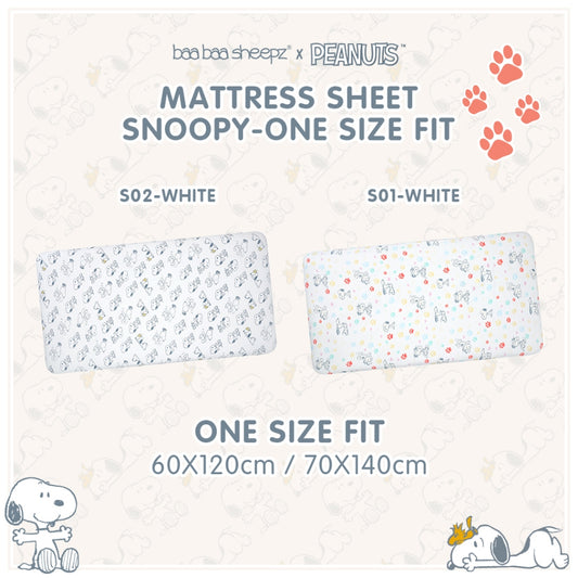 Baabaasheepz X Snoopy Mattress Sheet One Size (60x120cm/70x140cm)
