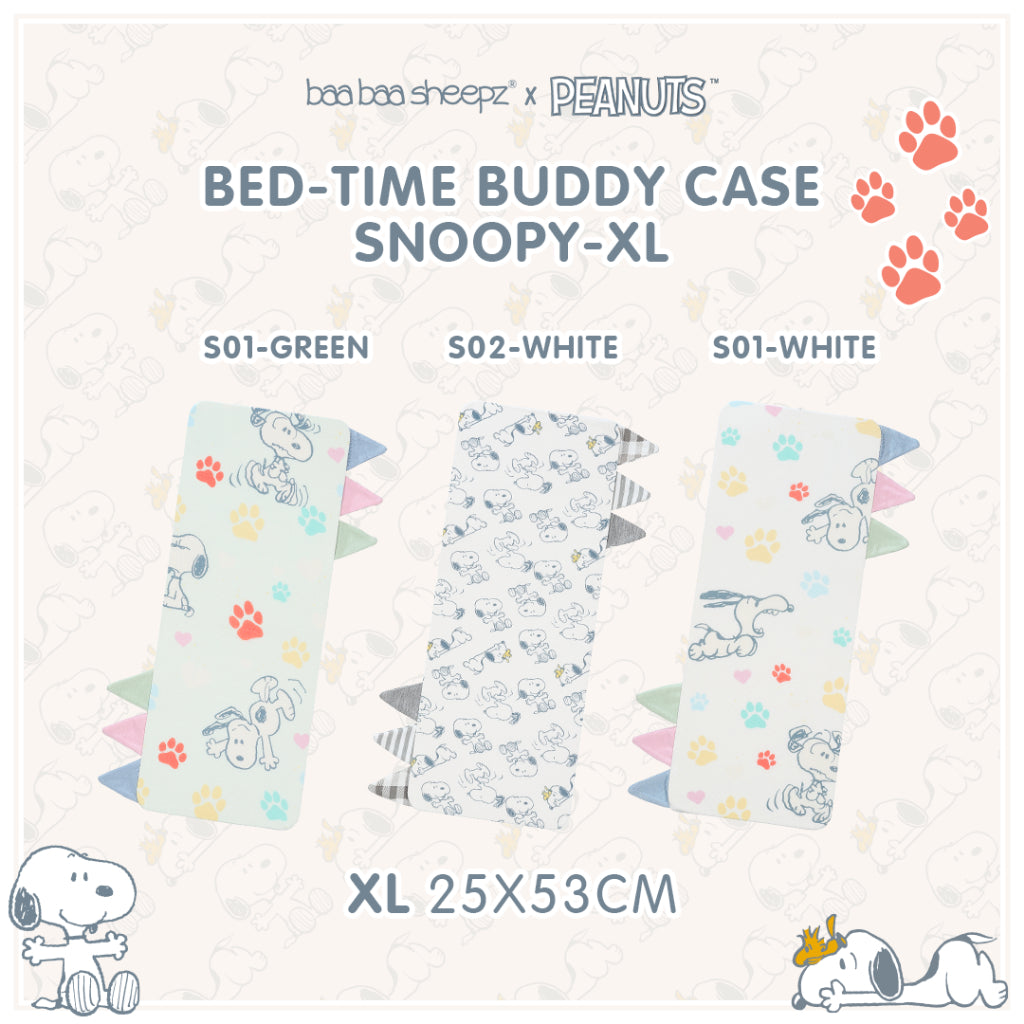 Baabaasheepz X Snoopy Buddy Case XL 31X86cm / Sarung Bantal Anak