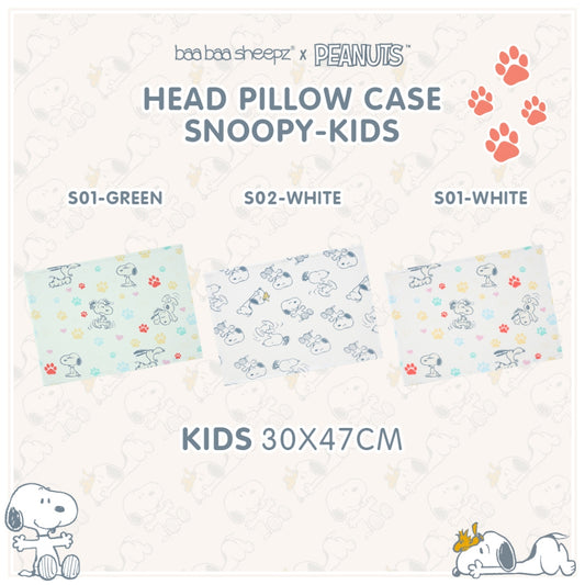 Baabaasheepz X Snoopy Head Pillow Case Kids 30X47cm / Sarung Bantal Kepala Anak